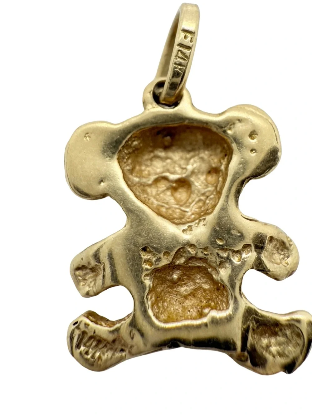 Gold Teddy Bear Pendant for Kids - Cute Charm Necklace